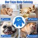 Plush Squeaky Dog Toy, Crinkle Stuffed Dog Toy Keep Them Busy Tug of War Birthday Dog Chew Toy for Small Medium Large Dogs (Blue)