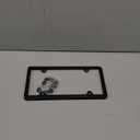 2 Pack Stainless Steel License Plate Frames, Car License Plate Covers with Bolts Washer Caps, Fit Standard US License Plate Black