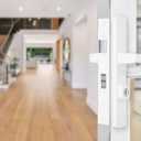 Wright Products - Serenade Mortise Keyed Lever Mount Latch with Deadbolt for Screen and Storm Doors, Matte Black (Modern, White)