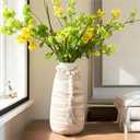 ALMA White Ceramic Vase 11 Inch Tall, Boho Vases for Tulips, Large Table Vase for Pampas Grass in Any Modern Home Decor, Kitchen Table Centerpiece, Shelf, Mantel Decor