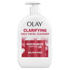 Olay Face Wash, Daily Facial Cleanser with Niacinamide, Peptides & Glycerin - Clarifying, Refreshes Skin Surface, Refines Appearance of Pores - Sulfate-Free, Paraben-Free, Oil-Free, 16 Oz