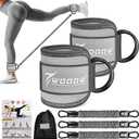 Ankle Resistance Bands with Cuffs, Leg and Glutes Workout Equipment, Resistance Bands with Ankle Straps for Cable Machine Kickbacks, Booty Workouts, Lower Body Exercises - Home Gym Exercise Equipment (Grey)