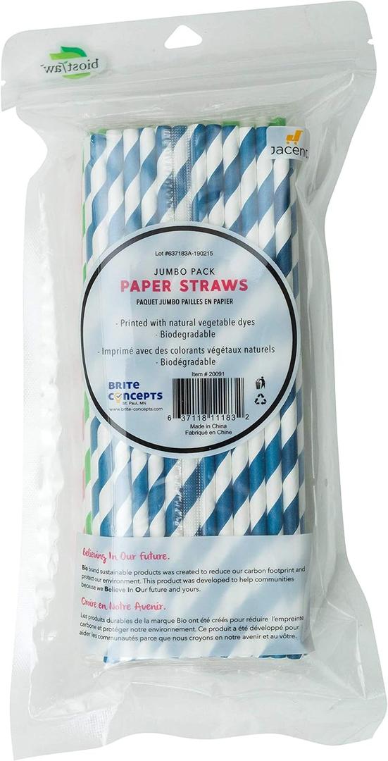 BioSmart Paper Straws Jumbo Pack 75 Count, 1 EA
