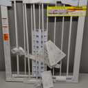 Cumbor 29.7-40.6" Baby Gate for Stairs, Mom's Choice Awards Winner-Dog Gate for Doorways, Pressure Mounted Auto-Close Pet Gates for Dogs Indoor, Safety Child Gate with Easy Walk Thru Door, White