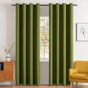 MIULEE Blackout Curtains Room Darkening Thermal Insulated Drapes Solid Window Treatment Set Grommet Top Light Blocking Curtain for Living Room/Bedroom 2 Panels 52x84 inch,Moss Green