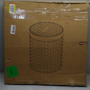 StorageWorks Large Laundry Hamper with Lid, 100L Tall Laundry Basket with Bamboo Handles and Removable Inner Bag, Collapsible Laundry Hamper for Clothing, Towels, Dark Grey, 1-Pack (17 "L x 13"W x 29 "H)