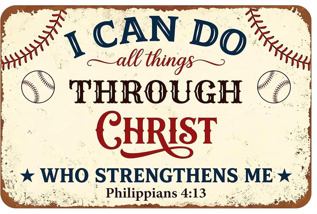 Shannonsa Vintage Baseball Gifts Baseball Room Decor For Boys Bedroom Sports Themed Wall Decor Inspirational Metal Signs 12x8 Inch (Yellow)