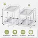 Delamu 2-Tier Bathroom Under Sink Organizers and Storage, Pull Out Cabinet Drawers with Anti-Slip Design, Multi-Purpose Storage for Kitchen, Pantry, Bathroom & Home Organization, White, 2 Pack
