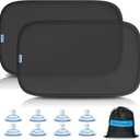 PEMOTech Car Window Shades for Baby8 Suction Cups & Static Cling 2 Pack-21"x14" Side Window Cover for Child,Certified Sunshades for Kids to Block 99.9% UVR, Sun Shade Universal Fit Most of Cars (53cm x 36cm, black)