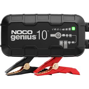 NOCO GENIUS10: 10A 6V/12V Smart Battery Charger  Automatic Maintainer, Trickle Charger & Desulfator with Overcharge Protection & Temperature Compensation  For Lead-Acid & Lithium Batteries