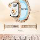 Dressy Silver iWatch Bands for Women - Compatible with Apple Watch Series 10-1/SE/Ultra, Fits 38mm 40mm 41mm 42mm 44mm 46mm - Luxury Designer Bracelet, Elegant Stylish Strap