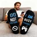 2 x Novelty Gamers Socks Gifts For Christmas,Birthday,Video Game Gifts,Funny Saying Crew Socks for Men,Women and Teens (Gaming-05)