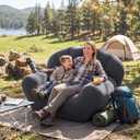 Novabright Inflatable Couch, Flocked Surface Blow up Chair, Folding Portable Flocking Inflatable Air Sofa Lazy Sofa for Living Room Learning Camping Part(Single Size, Dark Gray)