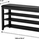 Shoe Rack Bench Entryway Storage with Leather Cushion, Shoe Organizer Bench for Entryway, Ideal for Front Doors Entrances Hallway Mudroom Featuring Rubberwood And 3 Height-Adjustable Removable Shelve, 39.4"