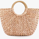 Summer Rattan Bag for Women Straw Hand-woven Top-handle Handbag Beach Sea Straw Rattan Tote Clutch Bags
