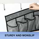 35Large Pockets Over The Door Shoe Organizer, Mesh Pockets Shoe Holder Rack, Capacity hanging shoe organizerdoor shoe rack With 4 Metal Hook. (66.9" X 27.1", Grey)