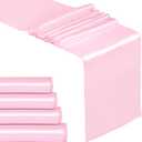 Fynite Baby Pink Satin Table Runners 5 Pack 12 x 108 Inch  Premium Silky Elegant Decor for Wedding & Parties (106 chars)