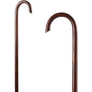 Handmade Wooden Classic American Walking Cane | Highly Durable American Hickory Wood Walking Cane | Ergonomic Handle and Body Grip, Anti-Slip Rubber Tip Wood (32", Dark Brown)