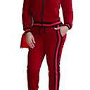 Akmipoem 1 Piece Jogging Joggers Pants Set Burgundy M, Red