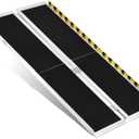 6FT Portable Wheelchair Ramp, Non-Slip Aluminum Folding Handicap Ramp, 600 LBS Capacity Door Threshold Ramps for Home Steps, Scooter Ramp for Car, Doorways, Curbs, Stairs, Cart, Wheel Chair Steps