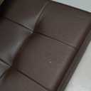 SONGMICS Small Folding Storage Ottoman, Foot Rest Stool, Cube Footrest, Synthetic Leather, 12.2 x 16.1 x 12.2 Inches, 286 lb Capacity, for Living Room, Bedroom, Dorm, Chestnut Brown ULSF100K02