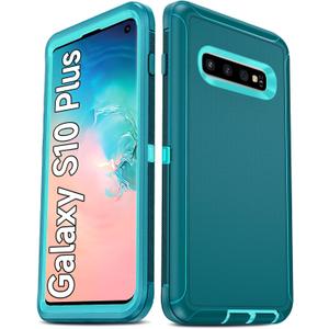 LeYi Compatible for Samsung Galaxy S10+/ Plus Case: Heavy Duty 3 in 1 Galaxy S10 Plus Cover, Military Grade Samsung S10 Plus funda, Shockproof Phone Cover for Samsung Galaxy S 10 Plus (Teal Blue)