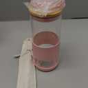 Pandaloo Glass Cups With Lids and Straws -20 Fl Oz- Perfect Size Iced Coffee Cup - Smoothie Cup With Bamboo Lid and On the go Lid - Glass Tumbler With Straw (1 Count (Pack of 1), Tender Pink)