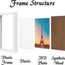 14x14 Picture Frame Set of 5, White Square Photo Frames High Transparent Wall Gallery Desktop Horizontal Vertical for Canvas Collage Photo Poster Certificate 14 x 14 inches