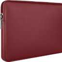 RAINYEAR 13 Inch Laptop Sleeve Soft PU Leather Case Water Resistant Padded Cover Bag Compatible with 13" MacBook Pro/Air A2681 A3113 A3240 A2338 A2337 A2159 A2179 A2251 A2289 (Red)