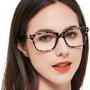 MARE AZZURO Large Square Reading Glasses Women Big Readers 1.0 1.25 1.5 1.75 2.0 2.25 2.5 2.75 3.0 3.5 4.0 5.0 6.0 (Leopard)