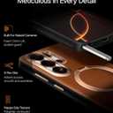 TORRAS Ostand Q3 VegSkin for Samsung Galaxy S26 Ultra Case Leather, 360 Magnetic Stand, Fit for MagSafe, Premium Vegan Leather Case for S26 Ultra Case, Microfiber Lining, Amber Brown