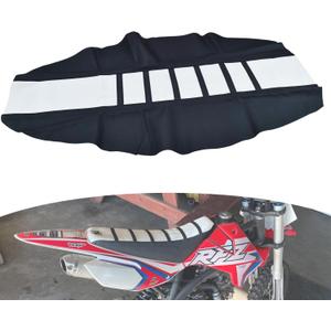 Dirt Bike Seat Cover,White Stripe Non-Slip Thicken Soft Seat Cover Universal for Most Dirt Pit Bikes Motocross Off Road Enduro