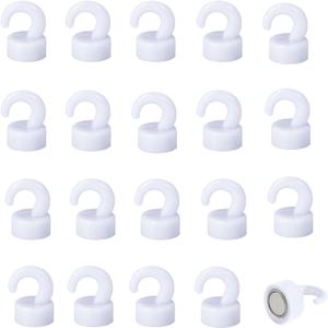 JINGZHAN Small Magnetic Hooks for Hanging 20 Pack Magnetic Push Pin,White Mini Magnetic Hooks