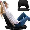 Stadium Seats Cushion for Bleachers with Strong Back Support, Folding Bleacher Seat with 20In Wide Cushion, 4LBS Lightweight, 6 Reclining Positions, Multifunctional Floor Chair for Indoor or Outdoor