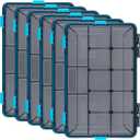Wonderjune Fishing Tackle Boxes Waterproof 3600 Tackle Trays with Removable Dividers Plastic Storage Organizer Bait Vault Camouflage Box for Freshwater Saltwater (Blue) 
