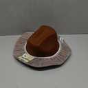 COLLECT PRESENT Plain Felt Cowboy & Cowgirl Hat for Men, Women, and Teens | Western Studded Cowboy Hat in Adult Sizes (Brown)