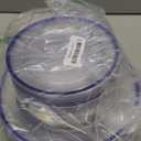 BESTSTAR 200PCS Blue and Clear Plastic Plates, Blue Disposable Plate Set with 100 Dinner Plate and 100 Dessert Plates for Party, National Day