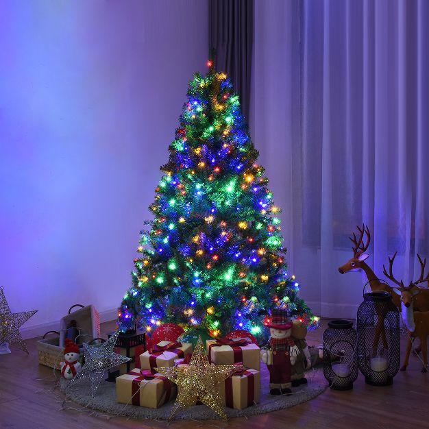 5Ft Pre-Lit Artificial Christmas Tree Hinged 150 LED Lights