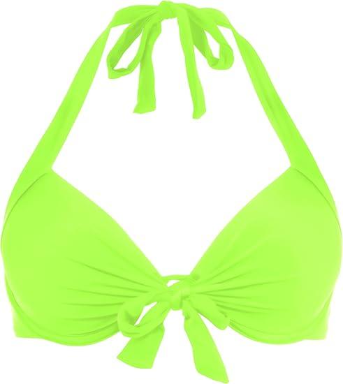 Ocean Blues Women's Push Up Bikini Top Halter Swimsuit Top (Medium, Black)