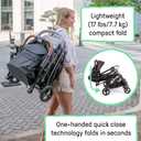 Ingenuity Ingenuity 3Dquickclose CS+ Compact Fold Stroller Lightweight Stroller with Oversized Canopy, Extra-Large Storage and Compact Fold, Gray