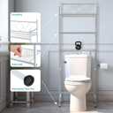 Home Zone Living Over-the-Toilet Bathroom Storage Organizer with 3-Tier Shelves and Adjustable Feet, Freestanding Steel Frame Design, White