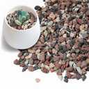 2.5lbs Mix Horticultural Lava Rock for Plants, 1/5 Inch Potting Soil Amendment for Succulents, Cactus & Bonsai, Decorative Volcanic Gravel for Terrarium, Drainage Gritty Rock, Top Dressing (Multi)