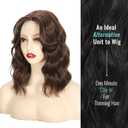 Kintama Brown Hair Topper for Women with Bangs - Clip-in Hair Piece for Thinning Hair - Volumizing Topper Wiglet for Instant Volume & Natural Look