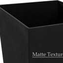 Worth Garden 2-Pack Black Matte Texture Square Tapered Planter - 25.5" H. Tall Plastic Plant Pots with Drain Hole for Indoor Outdoor - Modern Decorative Flower Pots for Front Porch, Patio, Deck