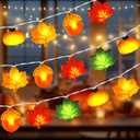 [Timer] Fall Lights 10Ft 3D Acorn Pumpkin Maple Leaf String Lights, LED Orange Thanksgiving Lights Fall Decorations for Home Indoor Thanksgiving Fall Table Decor