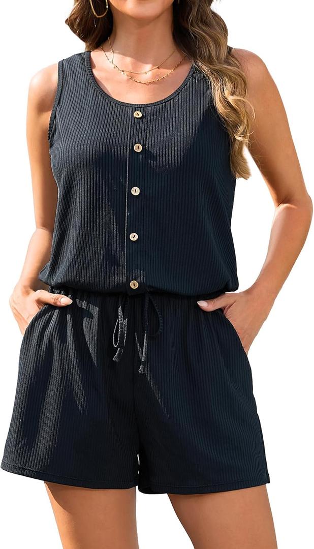 Tempt Me Women Romper Swimsuit - One Piece Bathing Suit with Shorts Modest Boyleg Swim with Pockets 2025 (X-Large, Black)