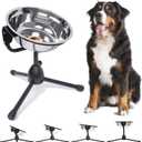 Vexong Elevated Dog Bowl with Adjustable Metal Stand,Large Size for Dogs Between 60 and 100 lbs, 0.8 Gal 3 Liter Stainless Steel Dog Food Bowl Water Bowl Height Adjustable Non-Slip Raised Dog Bowl Set,  L Size,10''x3.3'' Bowl with Stand 