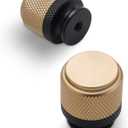 10 Pack Kitchen Cabinet Knobs Matte Black and Champagne Bronze Cabinet Knobs Black Knurled Drawer Knobs Kitchen Hardware Kitchen Handles for Cabinets Cupboard Knobs Drawer Knobs (Single Hole Knob)