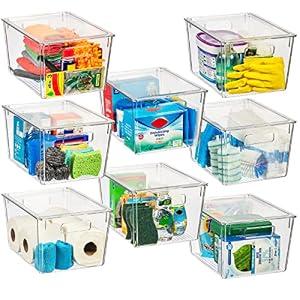 ClearSpace Storage Bin with Lid, Pantry & Desk Organizer, XL, 8 Pack
