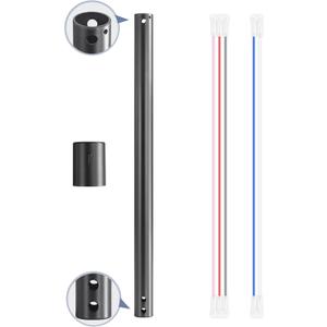 ZMISHIBO 36 Inch Ceiling Fan Downrod with Coupler, 1" Diameter and 36" Height Ceiling Fan Extension Rod with Wires, Downrods Extension for Most of Ceiling Fans, Black, Not Threaded